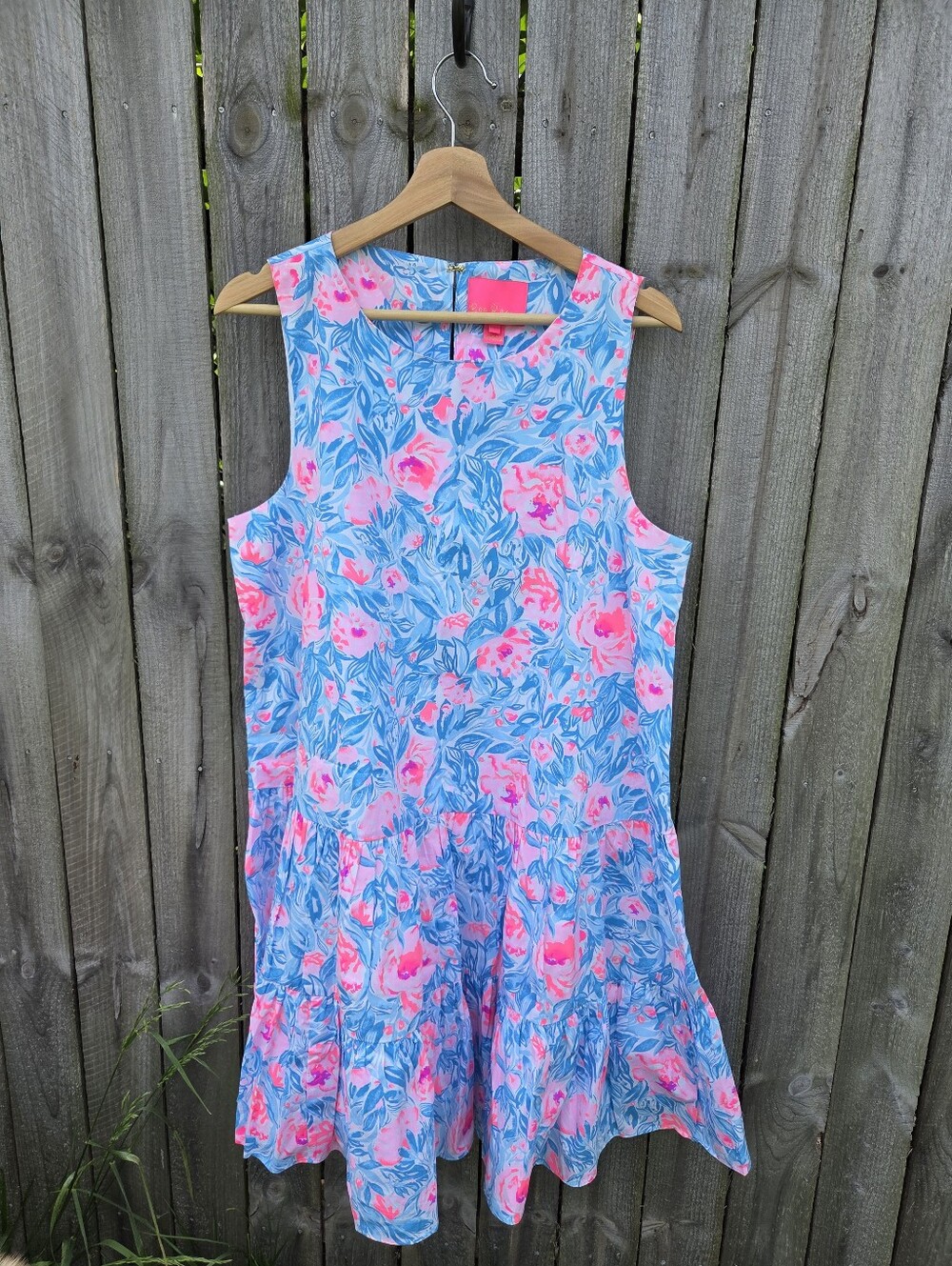Lilly Pulitzer Trina Dress Bondi Blue My Little Peony Size L